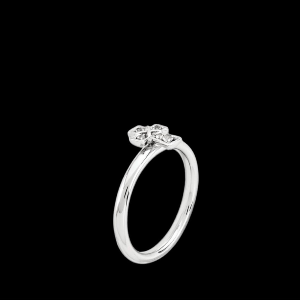NEW Sterling Silver White Topaz Cross Ring Size 7 - Picture 4 of 8
